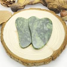 Image for Gua Sha Stone,Jade Stone Massage Tool Guasha Tool for Scraping Facial and SPA Natural Jade Scraping Facial Tool Anti-Aging, Wrinkles, Puffiness(Green)