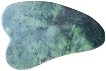 Gua Sha Stone,Jade Stone Massage Tool Guasha Tool for Scraping Facial and SPA Natural Jade Scraping Facial Tool Anti-Aging, Wrinkles, Puffiness(Green)