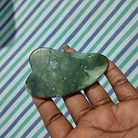 Image for Gua Sha Stone,Jade Stone Massage Tool Guasha Tool for Scraping Facial and SPA Natural Jade Scraping Facial Tool Anti-Aging, Wrinkles, Puffiness(Green)