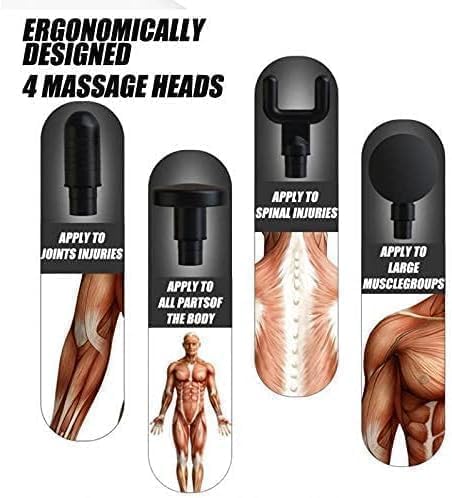 Image for Muscle Massager Gun,Handheld Electric Deep Tissue Percussion Massager 6 Speeds with LCD Touch Screen Ultra-Quiet,Muscle Massage Gun for Home,Gym,Office Use,4 Massage Heads-Black