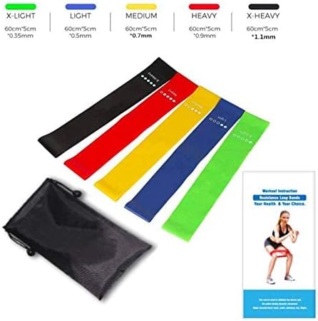 Resistance Loop Exercise Bands Set With Carry Bag - Multi Color