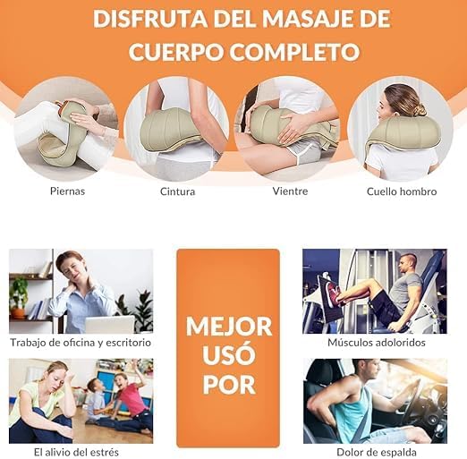 Image for LimosRevitalizing Neck Massager with Heat - Deep Tissue Kneading Pillow for Neck, Shoulder, Back, Legs & Waist Pain Relief - Perfect for Home, Office & Car