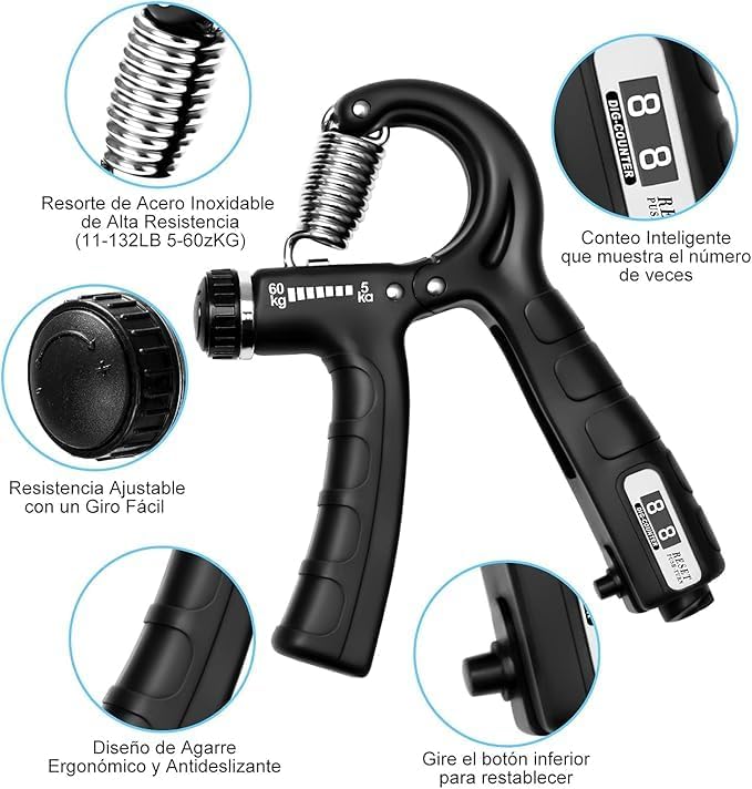 Image for 2 Pack Hand Grip Strengthener, Strength Trainer, Non Slip Rubber, Adjustable Resistance Gripper, Squeezer, Rock Climber Training, Forearm Workout, Finger Exerciserco5399