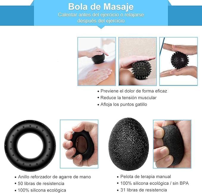 Image for 2 Pack Hand Grip Strengthener, Strength Trainer, Non Slip Rubber, Adjustable Resistance Gripper, Squeezer, Rock Climber Training, Forearm Workout, Finger Exerciserco5399