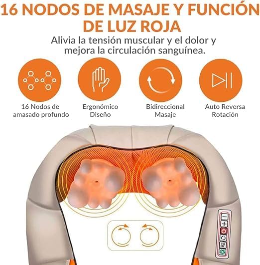 Image for LimosRevitalizing Neck Massager with Heat - Deep Tissue Kneading Pillow for Neck, Shoulder, Back, Legs & Waist Pain Relief - Perfect for Home, Office & Car