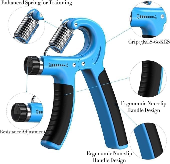 Image for AUELEK Hand Grip Strengthener Set,5 PCS Strength Training Equipment Forearm Finger Exerciser, Finger Stretcher, Adjustable Hand Gripper, Exercise Ring & Grip Ball for Athlete, Musicians
