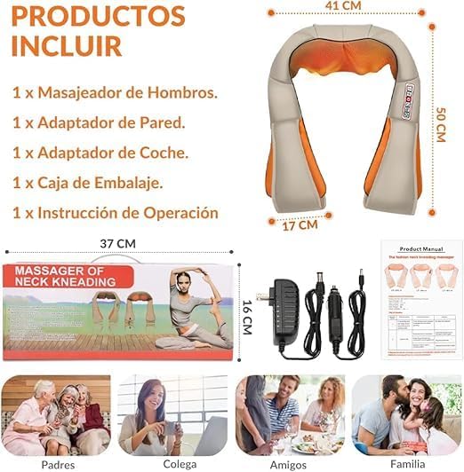 Image for LimosRevitalizing Neck Massager with Heat - Deep Tissue Kneading Pillow for Neck, Shoulder, Back, Legs & Waist Pain Relief - Perfect for Home, Office & Car