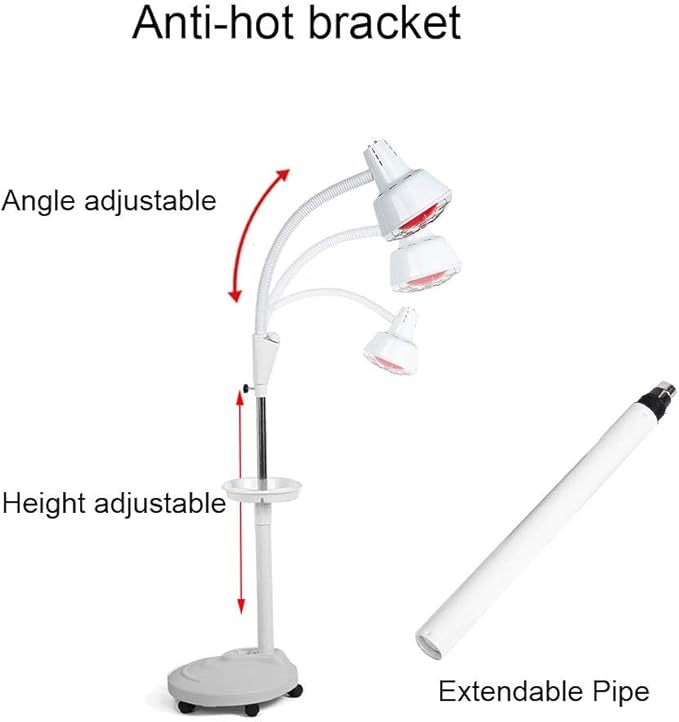 Image for Infrared Light Heating Floor Lamp 275W for Thermotherapy Muscle Pain Relief Accupuncture Beauty Treatment Dimmable Heat with Stand & Flexible Arm