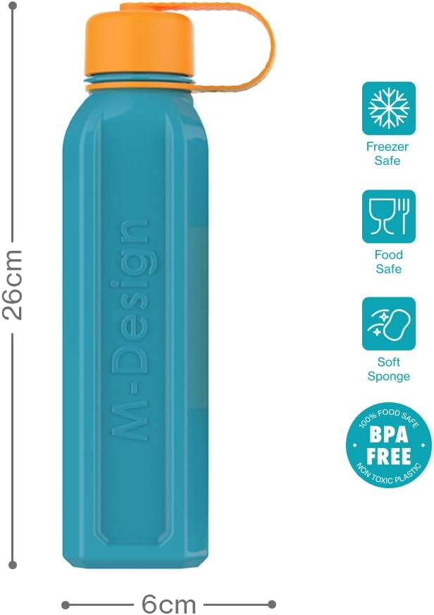Image for Square Bottle with Strap - Blue 800ml 75076