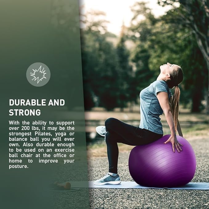 Image for M D Stay Fit MD Exercise Ball with Fast Foot Pump Anti Burst & Slip Yoga Ball Chair for Balance, Pilates, Yoga, Birthing, Pregnancy, Gym, Training, Physical Therapy (Blue)