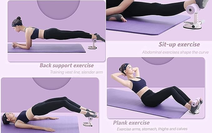 Image for Home Fitness Equipment Sit-ups and Push-ups Assistant Device Lose Weight Gym Workout Abdominal curl Exercise with Suction Cup, black, M