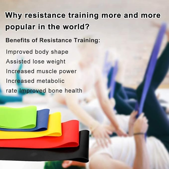 Image for Resistance Loop Exercise Bands Set With Carry Bag - Multi Color