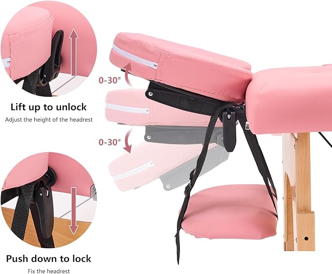 Image for Portable Massage Bed Lash Bed Facial Table SPA Beds Height Adjustable Salon Tattoo Esthetician Bed with Carrying Bag & Accessories for Shop & Home