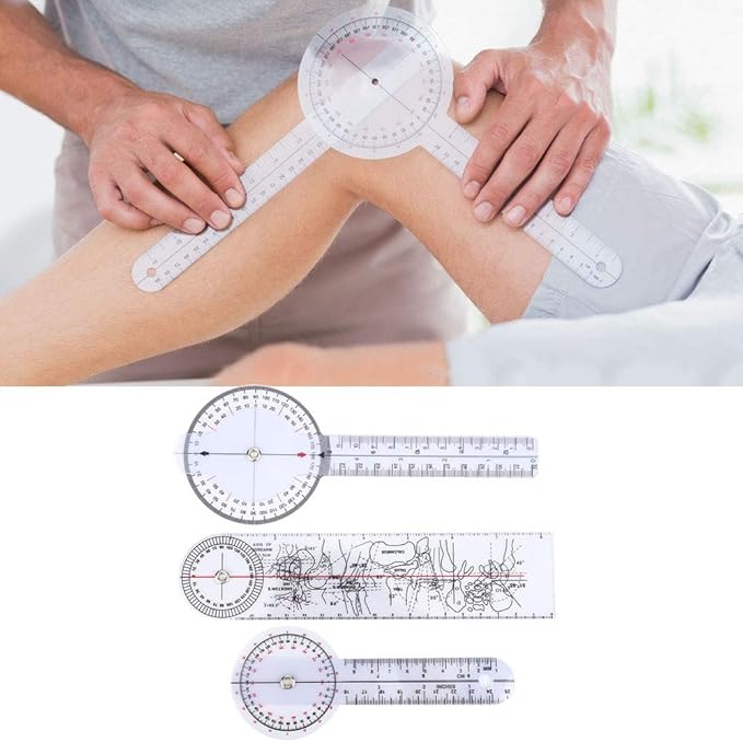 Medical Goniometer, Plastic Rotatable Medical Angle Ruler - 8in