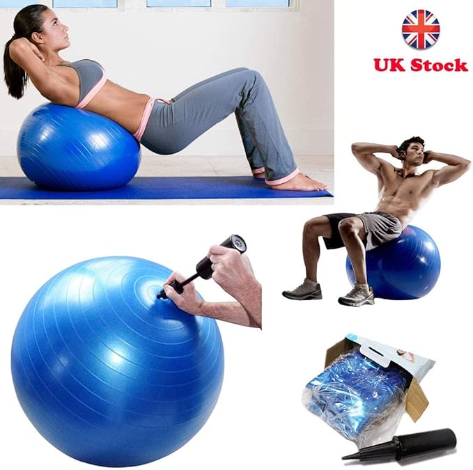 Image for Anti burst gym exercise sports swiss yoga aerobic body fitness ball (65cm, blue)