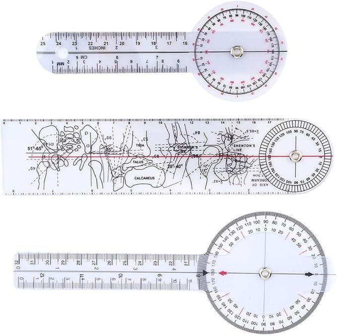 Image for Medical Goniometer, Plastic Rotatable Medical Angle Ruler - 8in