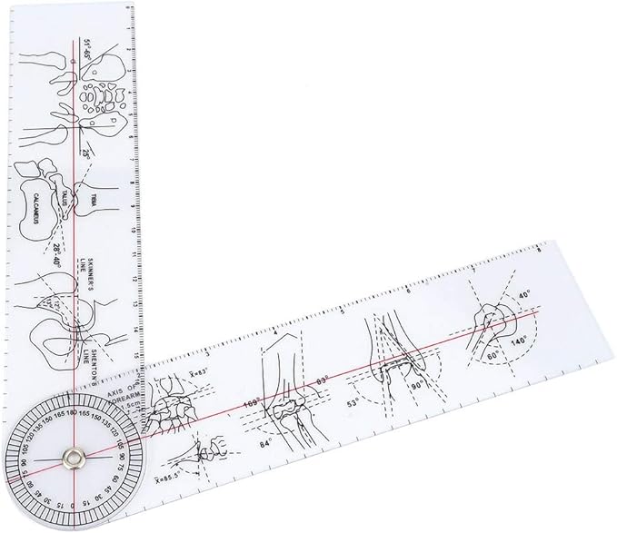 Image for Medical Goniometer, Plastic Rotatable Medical Angle Ruler - 8in