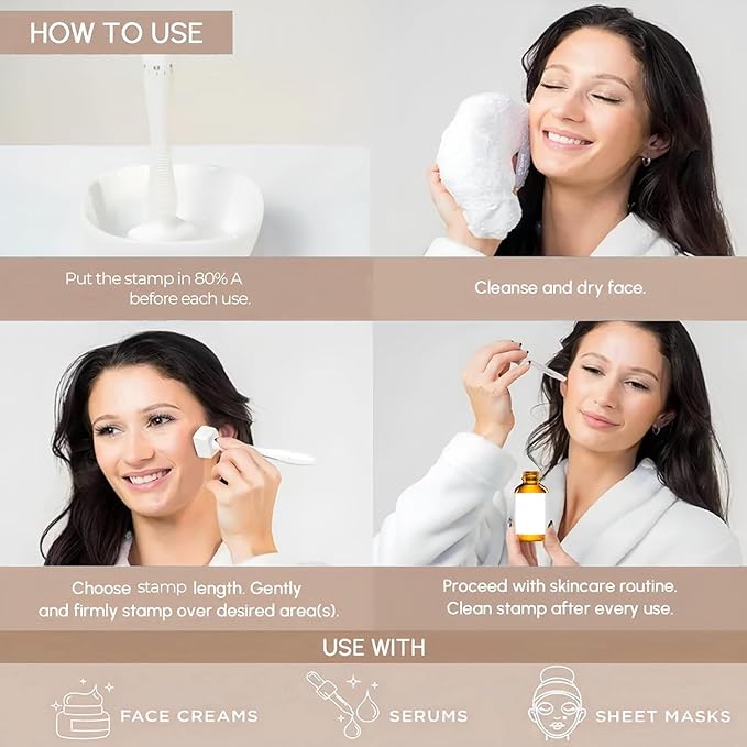 Image for Adjustable Microneedling Derma Stamp, Derma Roller Alternative, Reusable Microneedle pen with Needle Cover, Skin Care Tools for Face Body, Hair Beard Growth