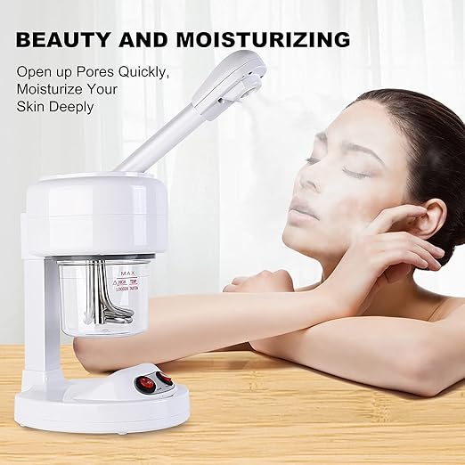 Image for GLEnterprise Mini Facial Steamer for prevention .Facial Steamer, with Extendable Arm Ozone Table Top Mini Spa Face Steamer Design For Personal Care Use At Home or Salon, White