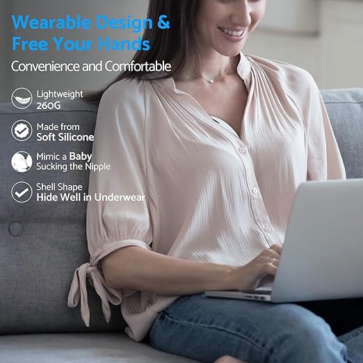 Image for Wearable Breast Pump Hands Free Breast Pump,Touch LED Display 4 Modes 12 Levels Adjustable for Comfortable Pumping,Low Noise&Painless Electric Pump - 24mm Flange