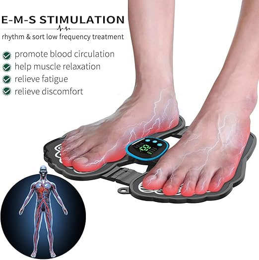 Image for Ems Leg Reshaping Foot Massager Electric Stimulator 2021 New Lcd Portable Rechargeable Mat Leg Reshaping Deep Kneading Improves Circulation Pain Relief Spa Home Office Gift