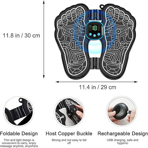 Image for Ems Leg Reshaping Foot Massager Electric Stimulator 2021 New Lcd Portable Rechargeable Mat Leg Reshaping Deep Kneading Improves Circulation Pain Relief Spa Home Office Gift