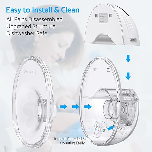 Image for Wearable Breast Pump Hands Free Breast Pump,Touch LED Display 4 Modes 12 Levels Adjustable for Comfortable Pumping,Low Noise&Painless Electric Pump - 24mm Flange