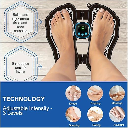 Image for Ems Leg Reshaping Foot Massager Electric Stimulator 2021 New Lcd Portable Rechargeable Mat Leg Reshaping Deep Kneading Improves Circulation Pain Relief Spa Home Office Gift