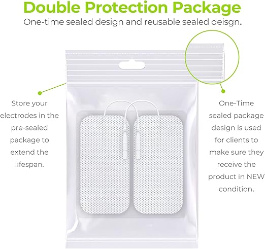 Image for AUVON TENS Unit Pads 2"X4" 10 Pcs, 3rd Gen Latex-Free Rectangular Replacement Pads Electrode Patches with Upgraded Self-Stick Performance for Electrotherapy