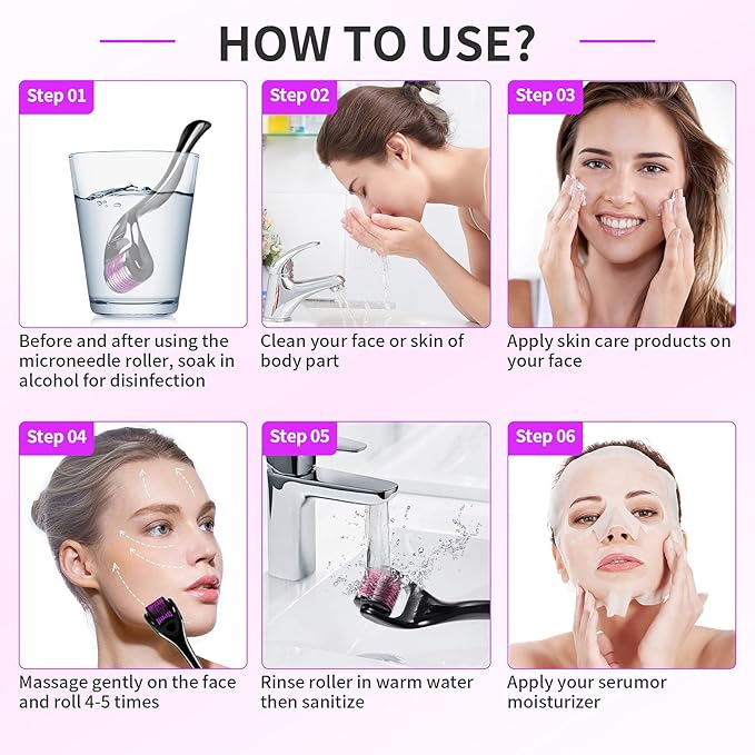 Image for Derma Roller Medical Titanium Needles 540, PURPLE, 1.5 mm, ROLLER