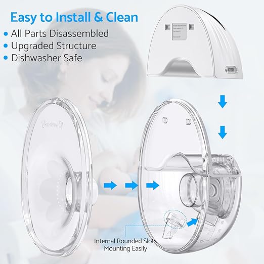 Image for Wearable Breast Pump Hands Free Breast Pump,Touch LED Display 4 Modes 12 Levels Adjustable for Comfortable Pumping,Low Noise&Painless Electric Pump - 24mm Flange