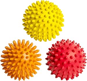 Massage Lacrosse Balls for Myofascial Release, Trigger Point Therapy, Muscle Knots, and Yoga Therapy. Set of 2 Firm Balls (Blue and Red)